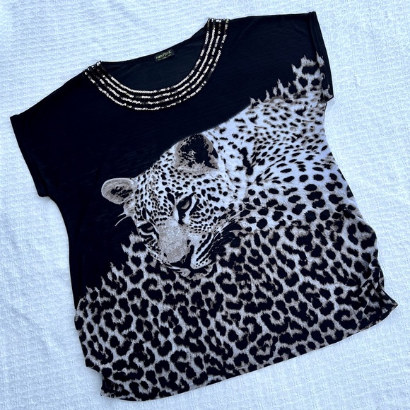 PARIS PINK CHEETAH BLOUSE - Picture 10 of 10